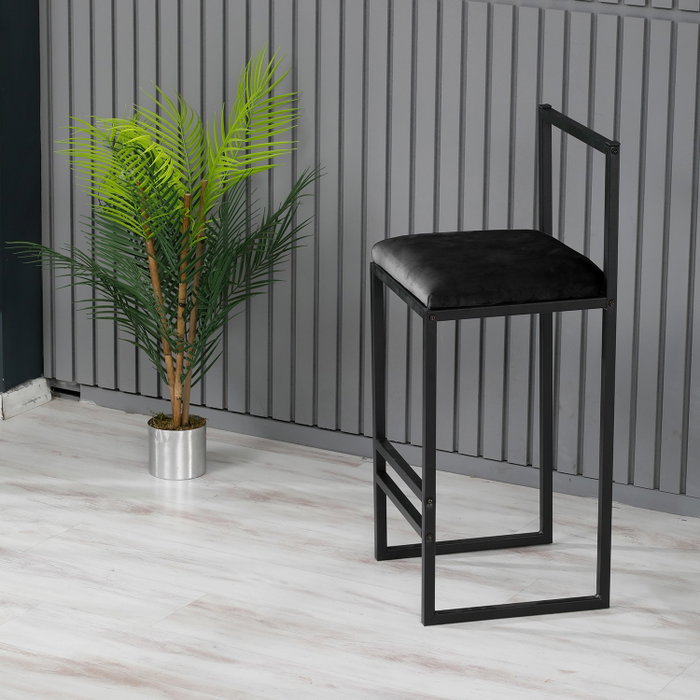 Hanah Home Nordic Silla de Bar Negro